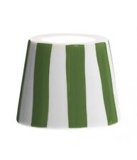 Zafferano Couverture Céramique Pour Poldina Rayures Vert Sur Bas Blanc H10cm